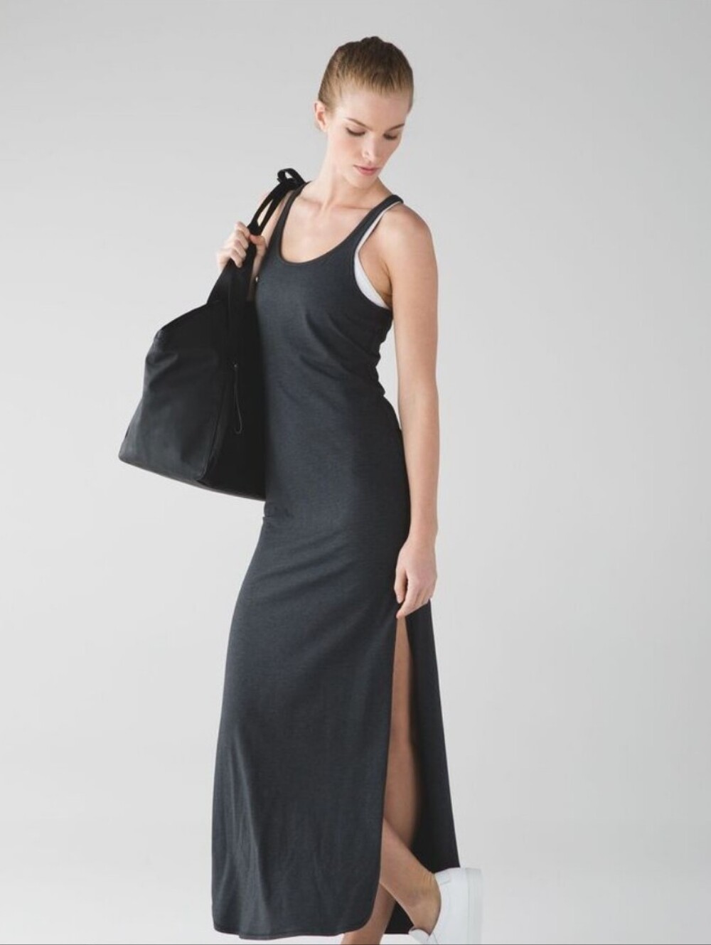 Lululemon Refresh Maxi Dress II Heathered Black / Gray Size S / M Racerback